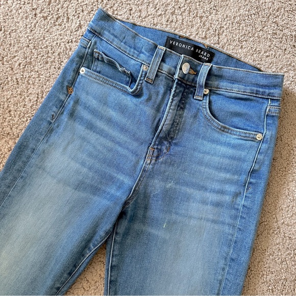 VERONICA BEARD Carly High-rise Jeans Bleach Splatter in Lava Stone Denim 26 / 2 - Picture 7 of 12